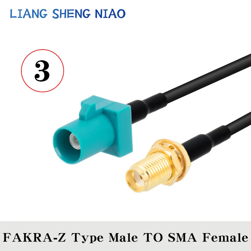 Cable Coaxial RG174 tipo FAKRA Z a SMA macho hembra, Conector de engarce RF para cable de antena GPS, 3G, universal, Z