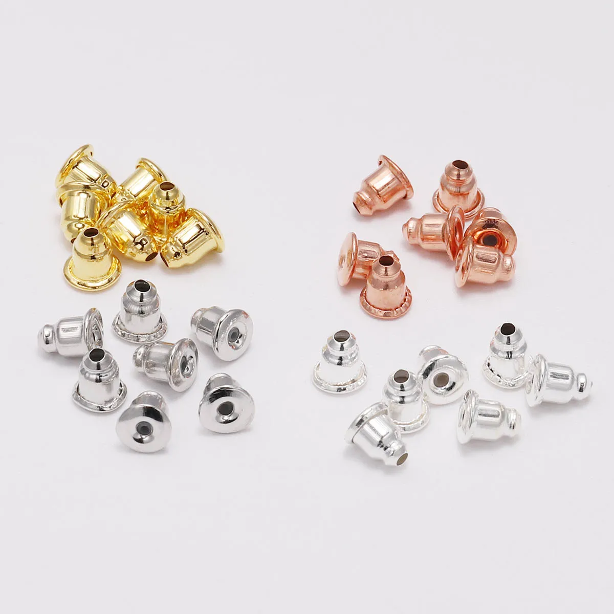 50-200pcs/lot Earring Studs Backs Stopper Scrolls Ear Findings DIY Blocked caps Earring Backs Stoppers Ear Accessories Supplies