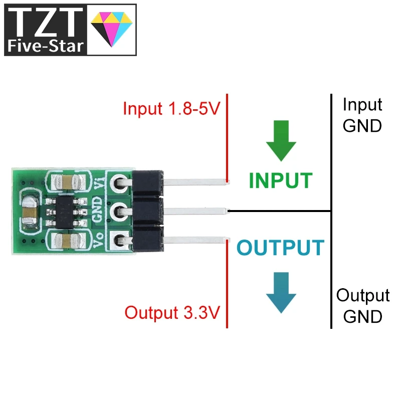 Mini 1.8V 3V 3.7V 5V to 3.3V Boost & Buck Low Noise Regulated Charge Pump 2 in 1 DC/DC Converter