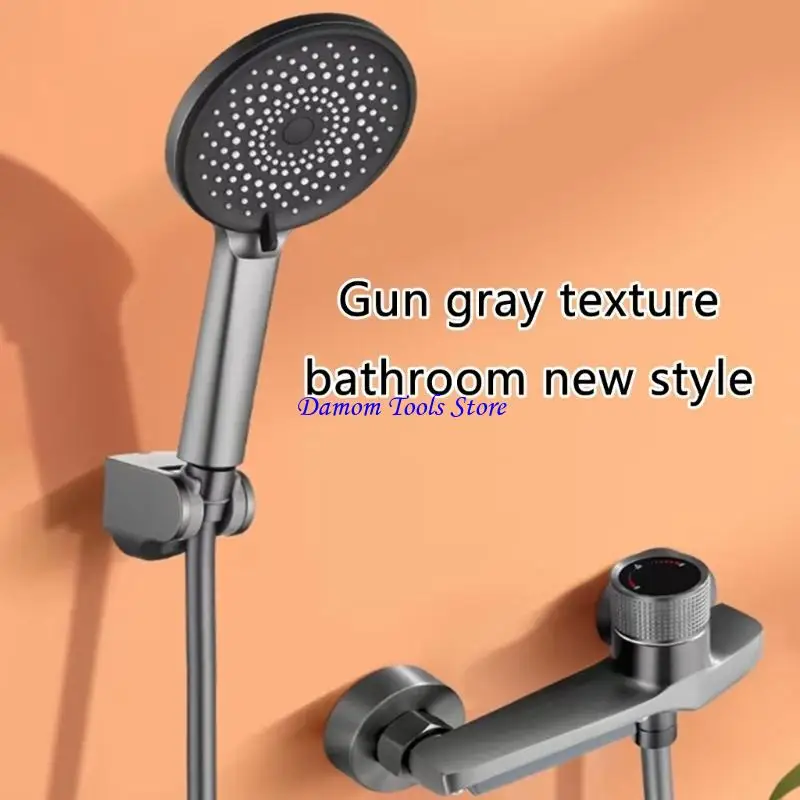 57BE Waterfall Bathtub Faucet Set Wall Mounted Tub Filler With Handheld Shower Head Waterfall Spouts Hot and Cold Mixer Tap