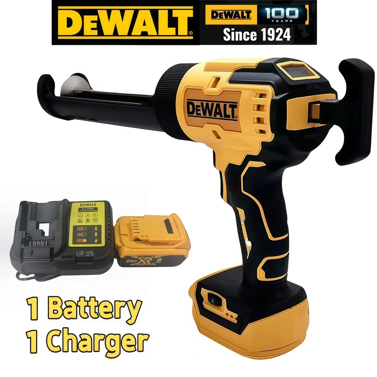 

Новый беспроводной электрический пистолет Dewalt 20 В, 6 скоростей для дверей, окон, герметика для стекла, клеевой пистолет со светодиодной подсветкой