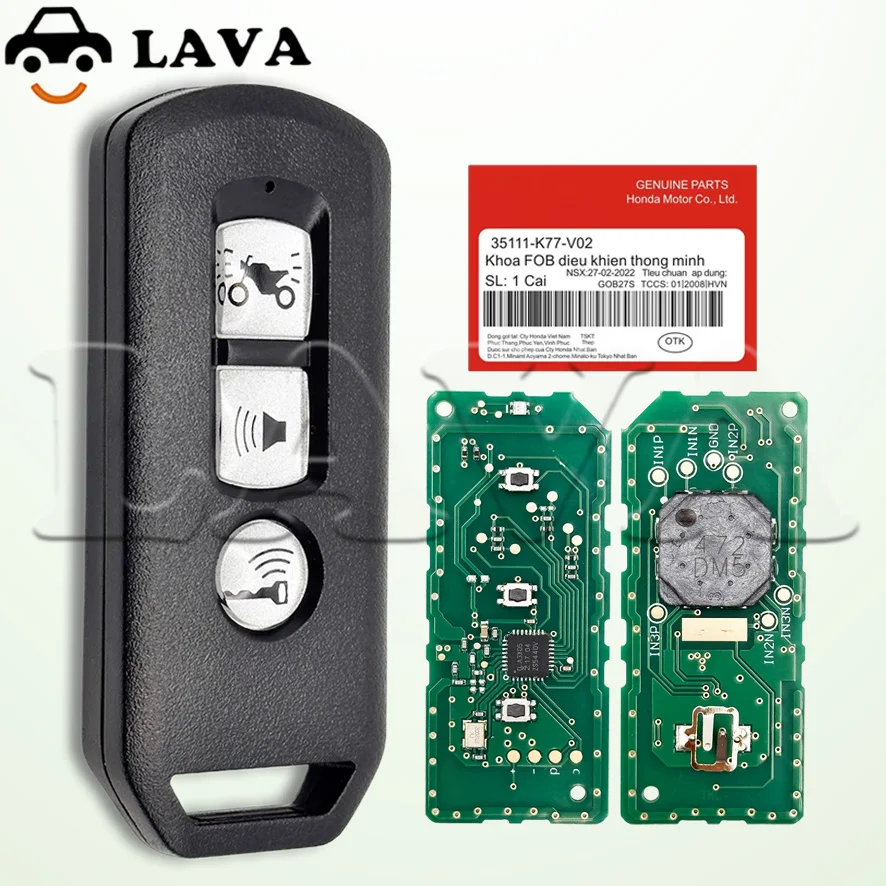 LAVA Schlüssel Motorrad-Roller-Schlüssel ID47 Chip 433MHz für ADV X-ADV für SH 125i / 150i / 300i (2017-2019) Forza 300 PCX150 – Detail 3