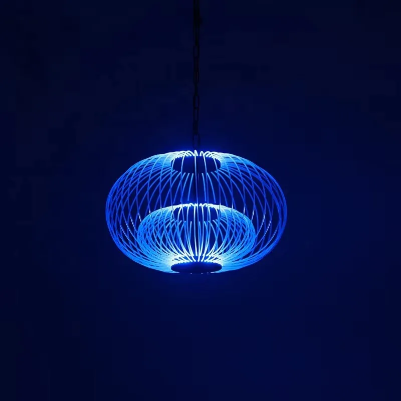 Original Design Color Light Emitting Diode Waterproof Hanging Fiber Optic Lantern Chandelier with App or Remote Control
