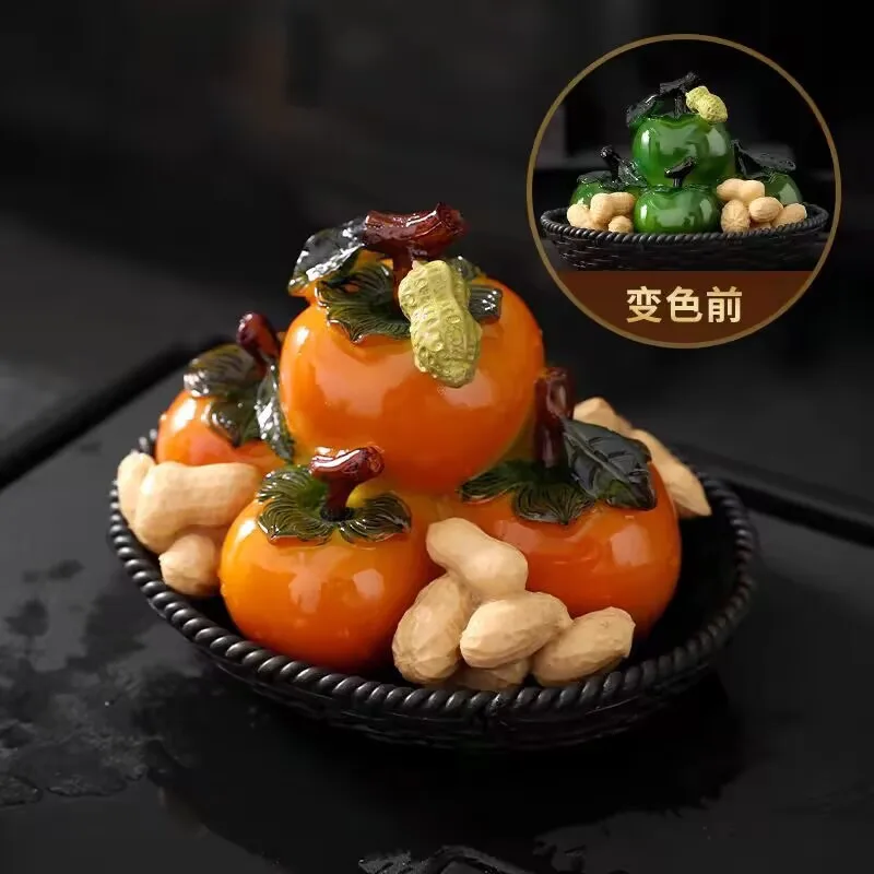 Persimmon tea pet can be raised to change color tea set ornaments creative bring in wealth and treasure decorative accessories
