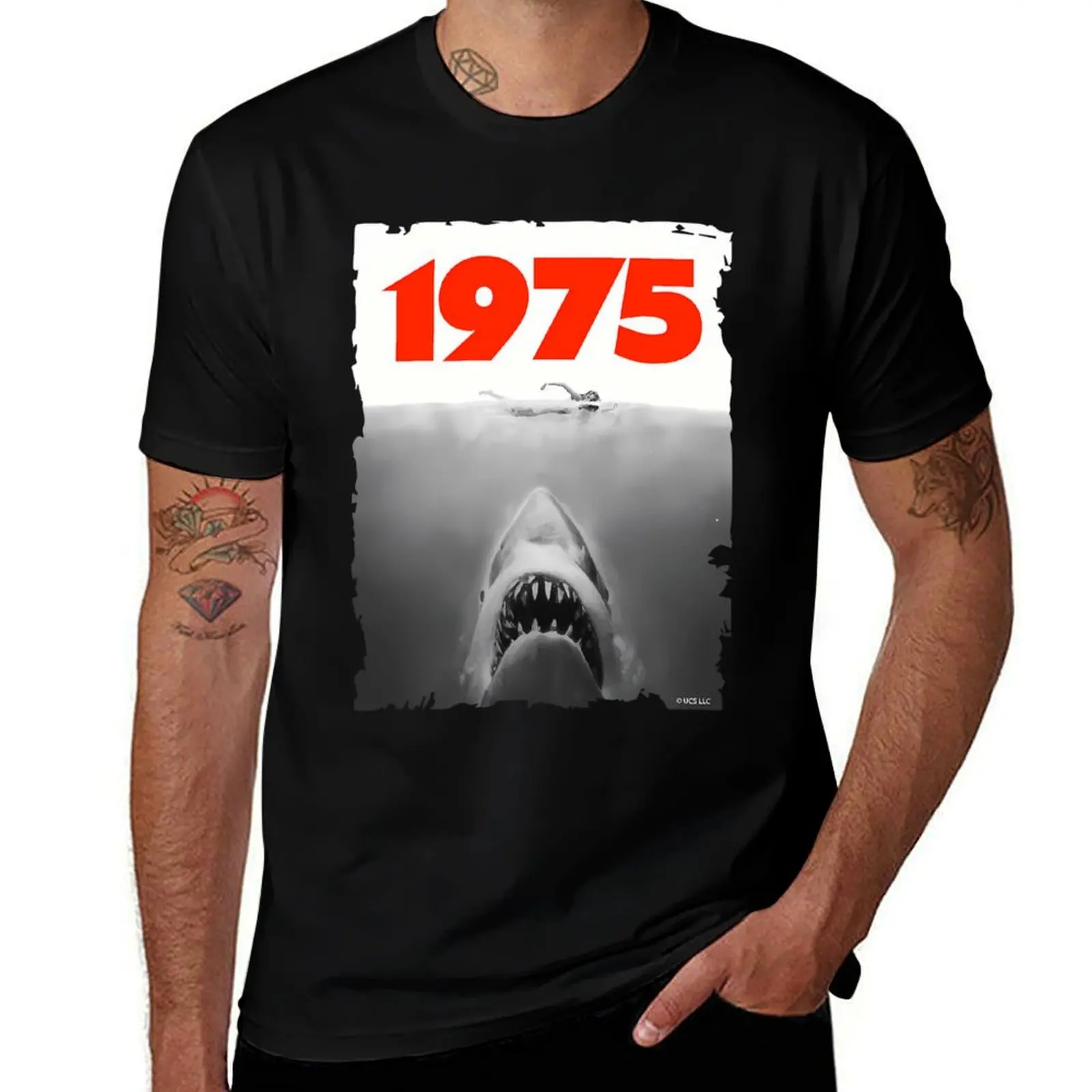 

Jaws 1975 Fan Art T-Shirt t shirts for man graphic funny t shirt man luxury T-Shirt