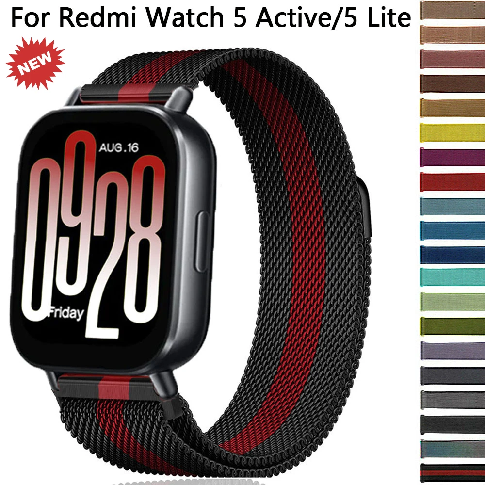 

22mm Milanese Strap for Xiaomi Redmi Watch 5 Active/Redmi Watch 5 Lite Bracelet Loop Band for Huawei Watch GT5Pro/GT5 4 Pro Belt