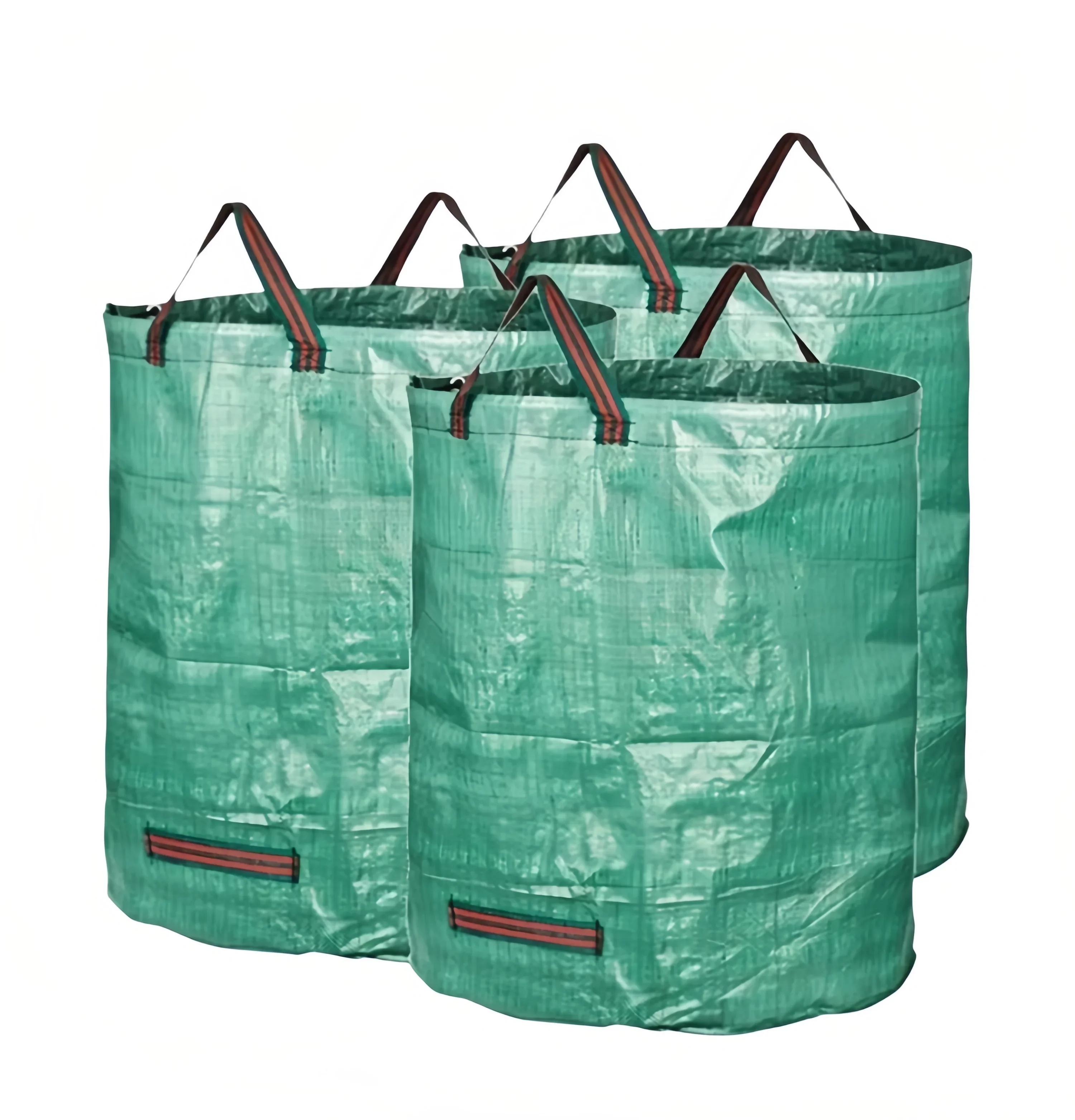 Custom Thick Foldable Waterproof Gardening Bag PE Woven Leaf Collector Bag For Lawn Yard Outdoor Waste Collection