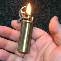 New Pure Copper Oil Lighter Refillable Grinding Wheel Creative Retro Lighter Oil Lighter Gift for Men