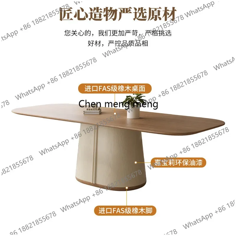 A38 Medieval cream style solid wood dining table and chair combination household size rectangular dining table