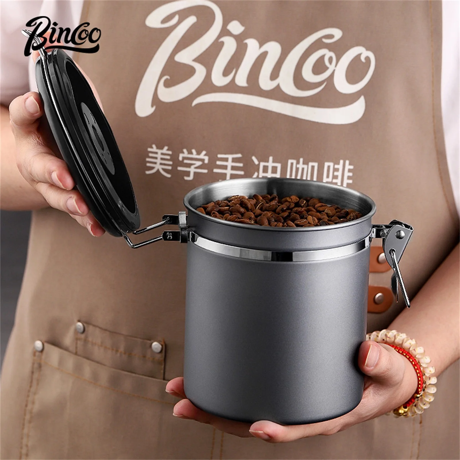 

Large Capacity Coffee Beans Vacuum Storage Container Stainless Steel Airtight Container Grains Tea Nut Keep Fresh Storage Jar