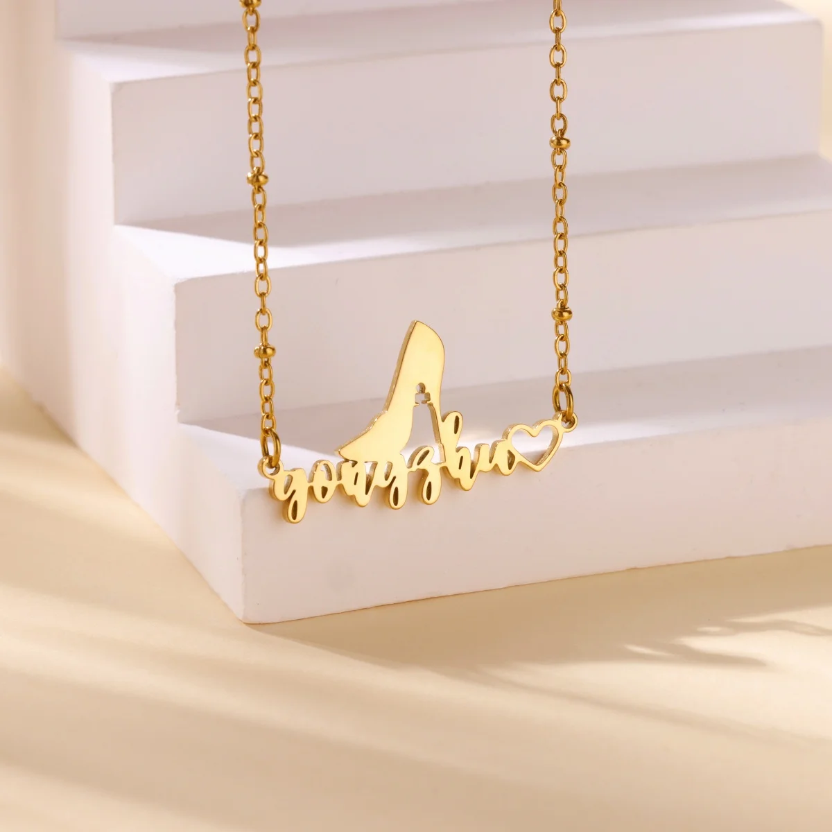 High heel Shoes Shaped Custom Necklace for Women Personalized Name Necklaces Customized Stainless Steel Jewelry mothers day gift