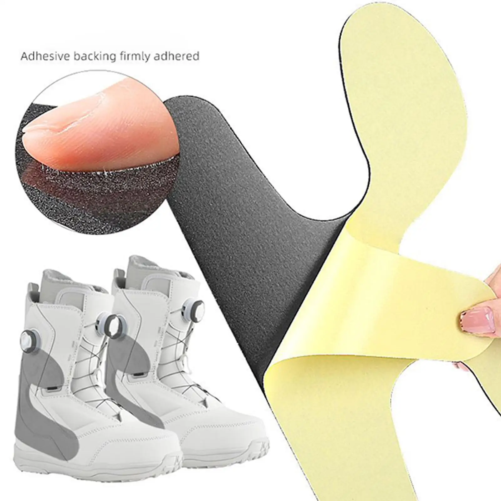 Self-Adhesive Heel Inserts for Boots, Cuttable Foam Cushion for Blister Prevention & Shin Protection, Comfort Grip Snow Boot Use