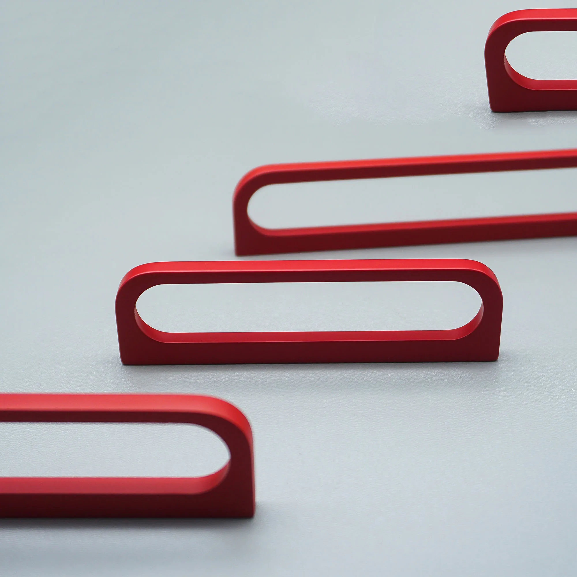 Matte Red Handles for Cabinets and Drawers Modern Long Wardrobe Cupboard Pulls Zinc Alloy Simple Furniture Hardware 320mm