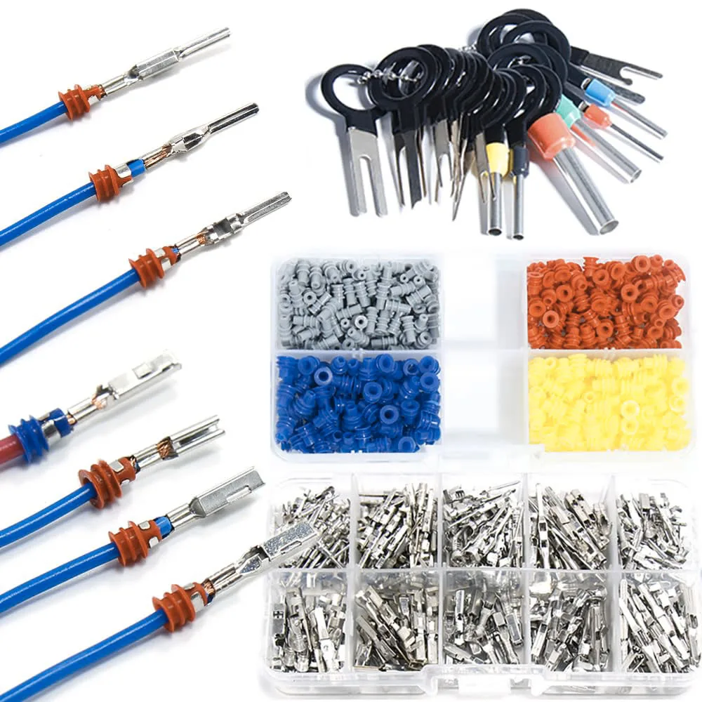 Car Electrical Terminal 1/1.5/1.8/2.2/2.8/3.5mm Non-Insulated Plug Removal Tool Male Female Crimp Seals Wire Connectors pin kit