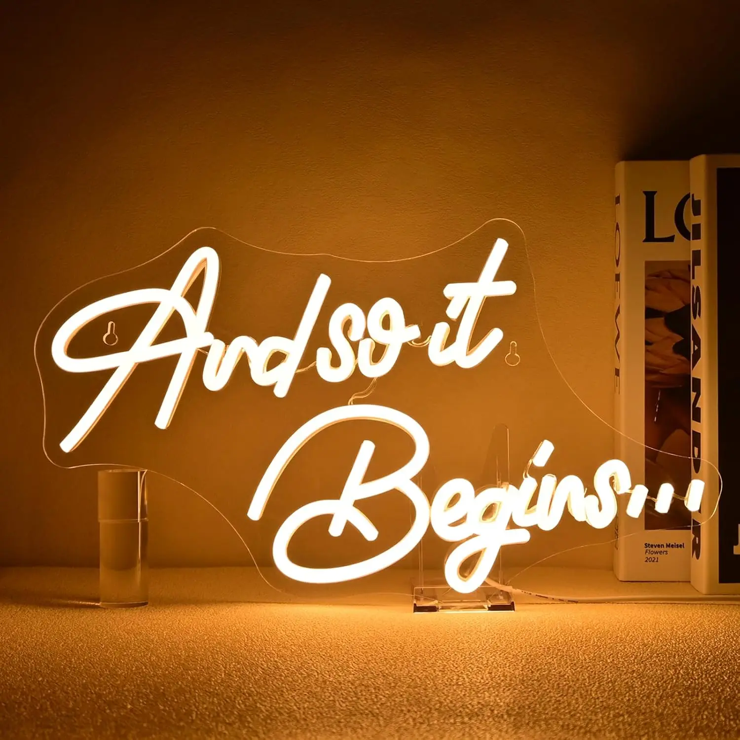 

And So It Begins Neon Sign Letter Led Neon Signs Classroom Neon Light For Wall Decor Dimmable Light Up Sign For Reading Room Boo