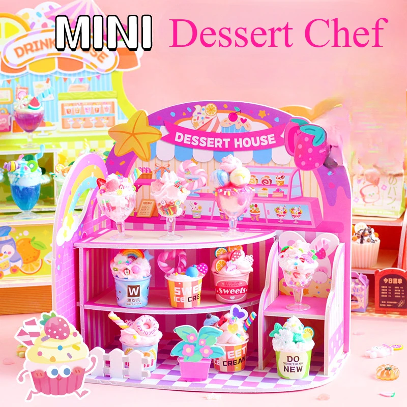 Simulation Dessert Shop Cream Gel Children's Girl Handicraft Gift DIY Ice Cream Baker Beverage Dessert Chef Korean Stationery