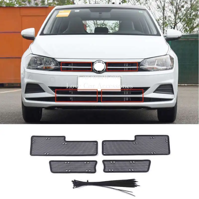 For Volkswagen VW POLO 2014-2024 Center Grille Insert Net Radiator Condenser Protecte Cover Anti Insect Sand Mesh Accessory