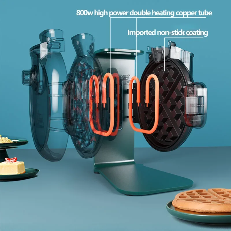 Maszyna do gofrów, komercyjna maszyna do muffinów, dwustronne ogrzewanie, pionowa maszyna do ciasta śniadaniowego z kratką