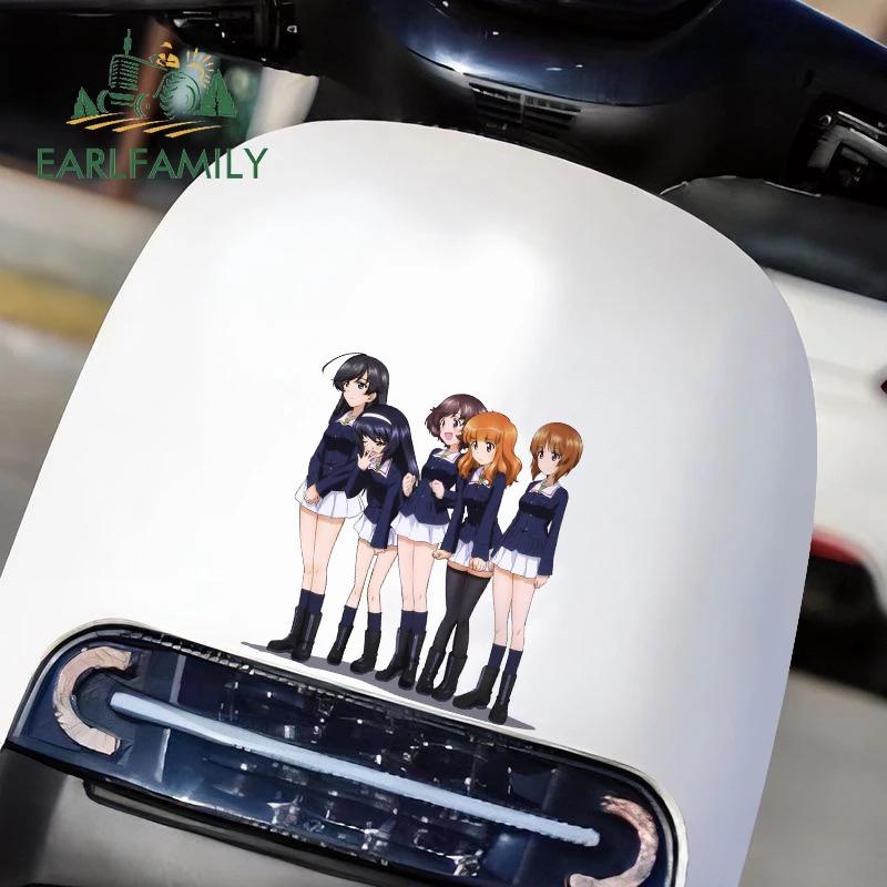 EARLFAMILY 13cm for GIRLS Und PANZER Car Stickers Fashionable Decals Vinyl Car Wrap Campervan Snowboard Scratch-Proof Decor
