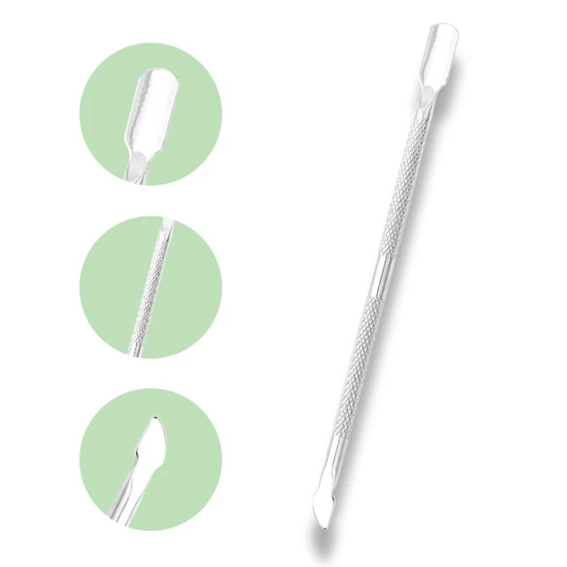 Cuticle Dead Skin Trimmer Remover Nail File Manicure Art Pedicure Care Tool Double Sided Stainless Steel Metal Cuticle Pusher