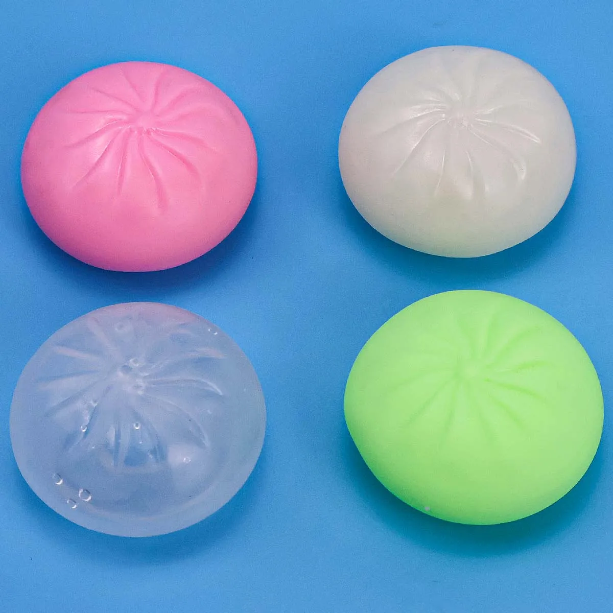 3pcs Dumpling Squishy Soft TPR Empty Shell DIY Foam Bead Fill Stress Relief Fidget Squeeze Toy Blank Craft Supplies With Plug