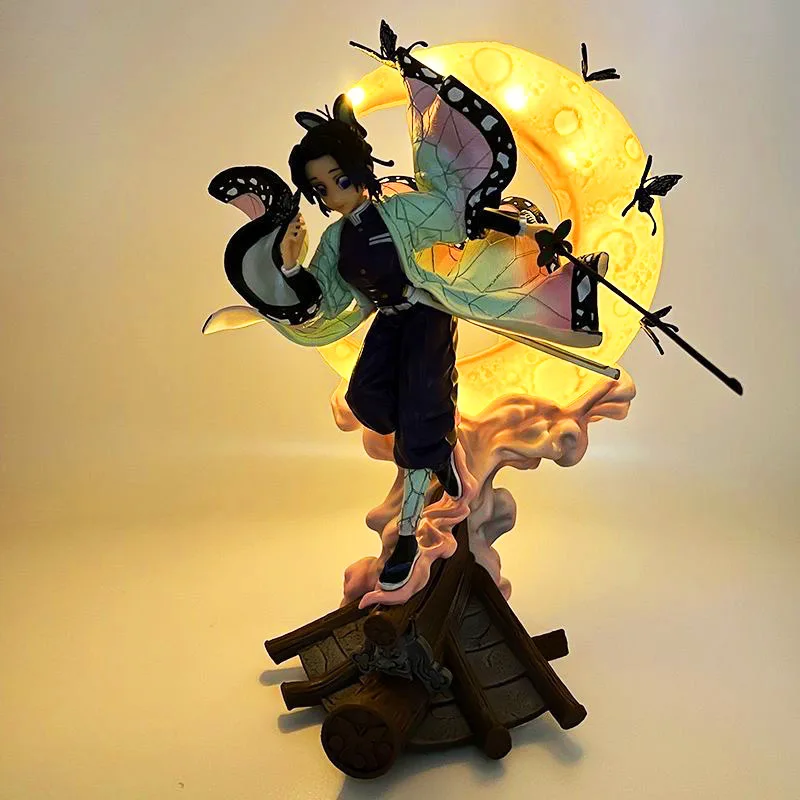 

34cm Bandai rooftop butterfly ninja figure, ghost annihilation blade, luminous, beautiful girl animation pvc collection boy gift