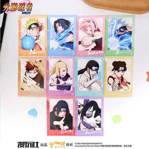 Naruto Uchiha Sasuke Sakura Gaara Hyuga Neji Nara Temari MinatoAuthorizzazione ufficiale Battle Series Carta fotografica 10 pezzi/set