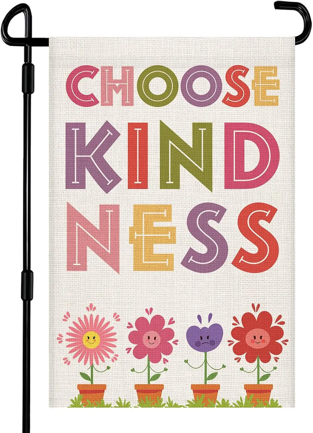 Choose Kindness Cute Colorful Flower Inspirational Garden Flag 12x18 Inch Double Sided Burlap Inclusive Diversity Flag for F kkz