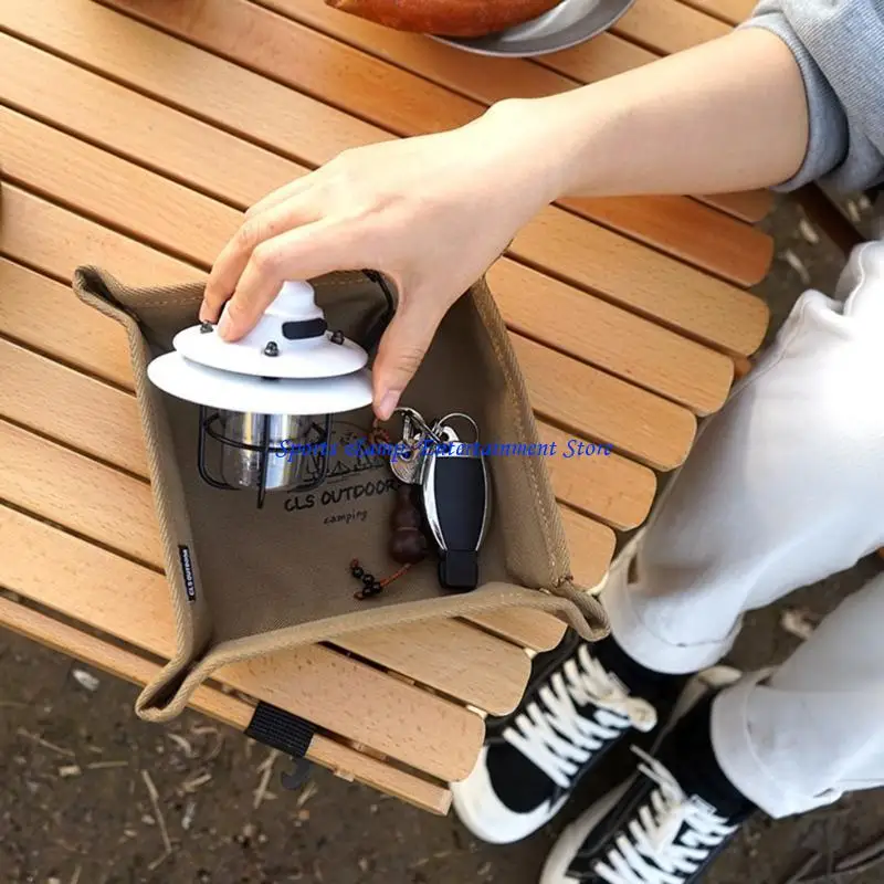 G7NF Camping Gadget Desktop Tray Waterproofed Folding Sundries Storage Box