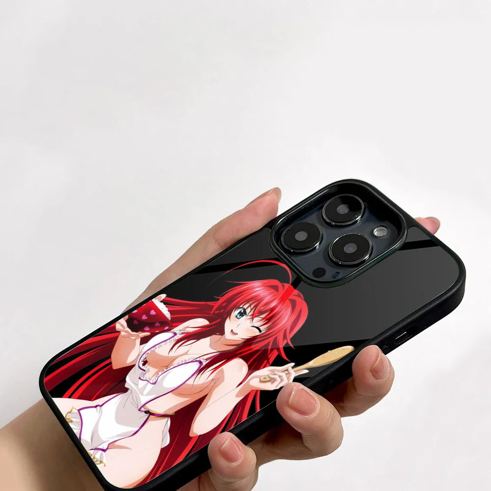 Akeno Rias Gremory High School Dxd Phone Case For IPhone 11 12 13 14 15 16 Plus Pro Max Mirror Acrylic PC TPU Cover