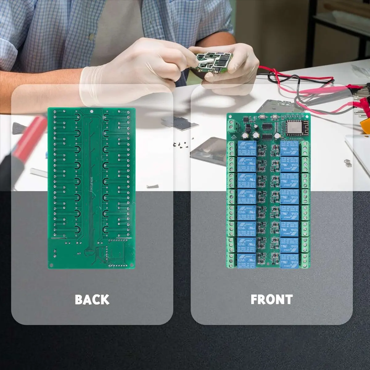 A64K ESP8266 WIFI 16 Channel Relay Module ESP-12F Development Board Power, 16 Way Relay Module, Supply Mode 12V