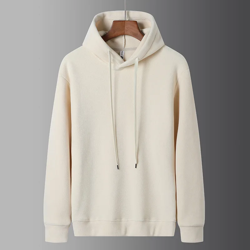 

Autumn Winter Fashion Trend Solid Color Hooded Drawstring Panel Long Sleeve Loose Casual Men's Versatile Comfortable Sweater Top