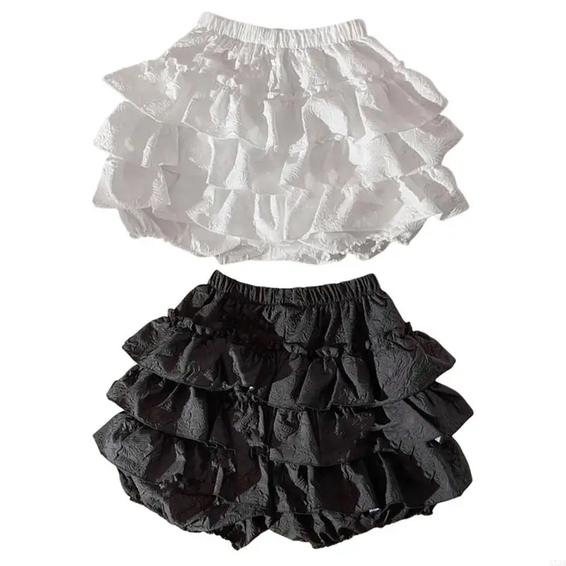 

573B Женские шаровары, многослойные шорты с рюшами и бантом, расклешенные брюки в японском стиле с тыквой