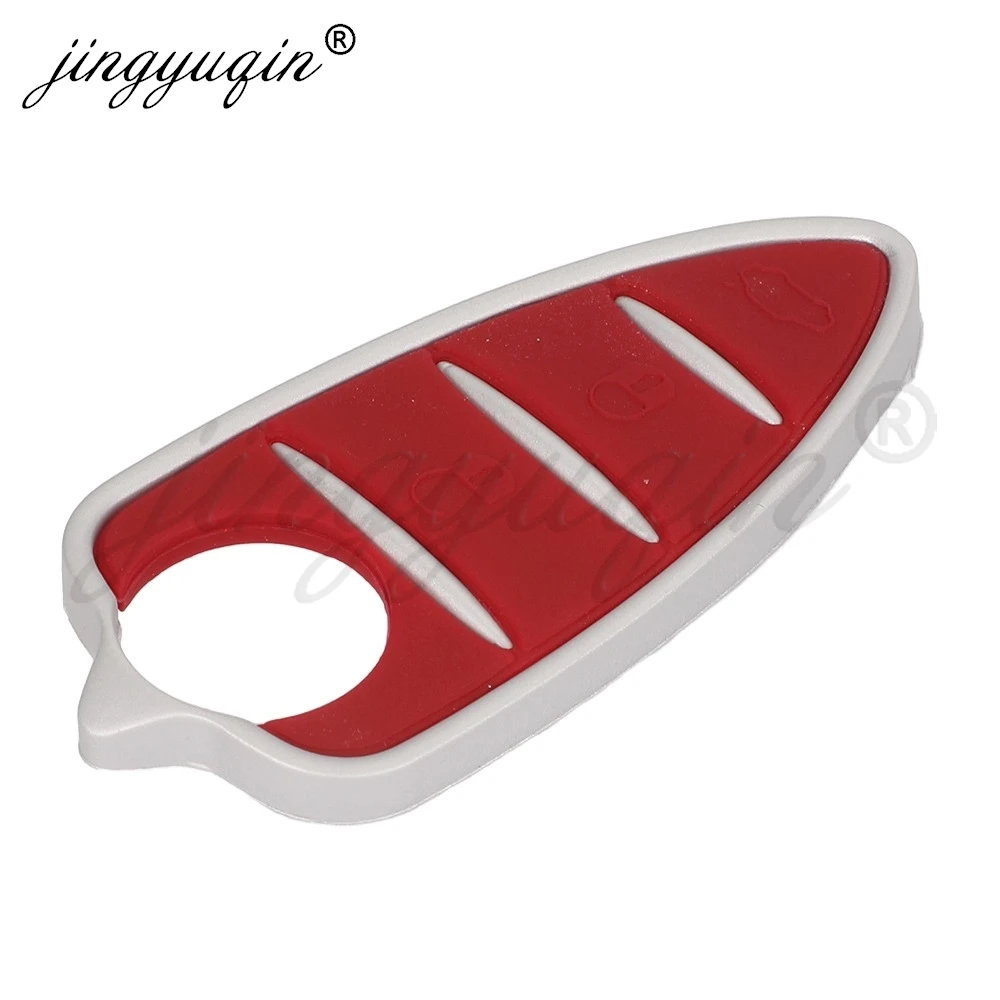 jingyuqin 5/10pcs Silicone Rubber Car Key Pad 3 Buttons for Alfa Romeo Mito Giulietta 159 GTA Flip Remote Key Colorful Pads