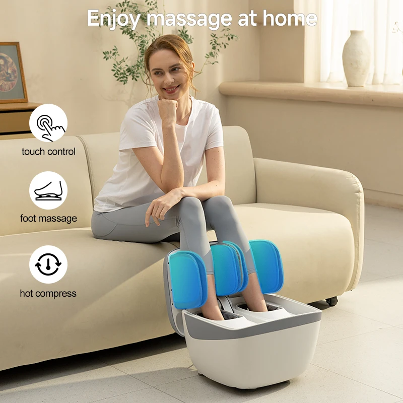 EMS Feet Calf Foot Massager Shiatsu Heat Air-Pressure Compression Increases Blood Flow Circulation REPOR RP-3500 Timing Control