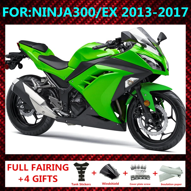

Для Ninja 300 2013 - 2017 2014 2015 2016 NINJA300 МОТОЦИКЛ ABS пластик полный комплект обтекателей мотоцикл EX300 Обтекатели для кузова zxmt