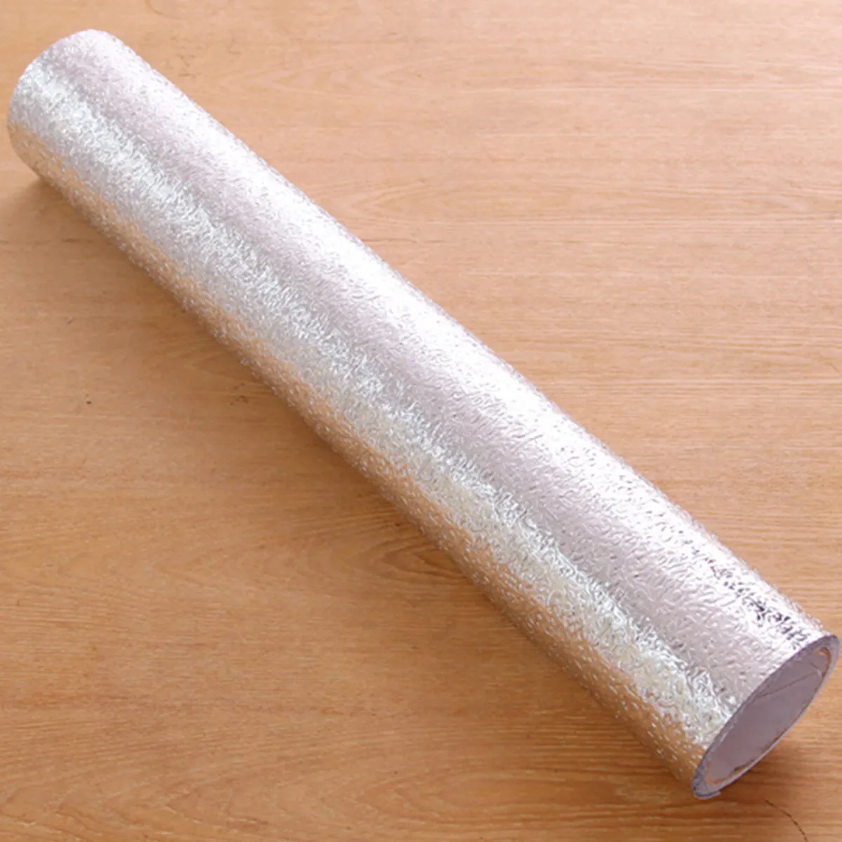 Aluminum Foil Paper Self-Adhesive Waterproof Heat Resisting Oil-Proof Damp-Proof Orange Peel Surface for Cabinet Drawer Wall