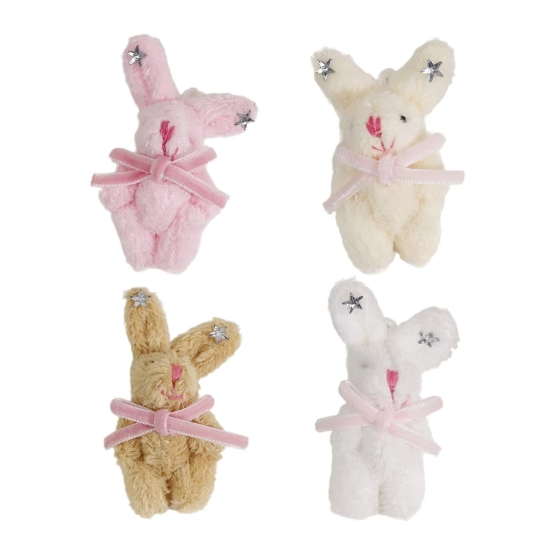 Soft and Adorable Rabbit Plush Toy with DIY Accessories Exquisite Rabbit Keyring Decoration Rabbit Keychain Pendant