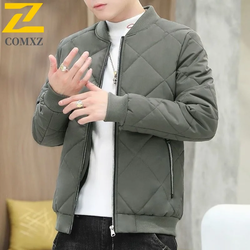 

COMXZ 2025 Mens Womens Graphene Lined Winter Puffer Jacket Embroidered Windproof Waterproof Thickened Fleece Coat