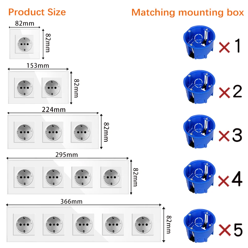 wall-mounted module diy German socket usb Cat6 computer TV tempered glass panel socket switch button function combination