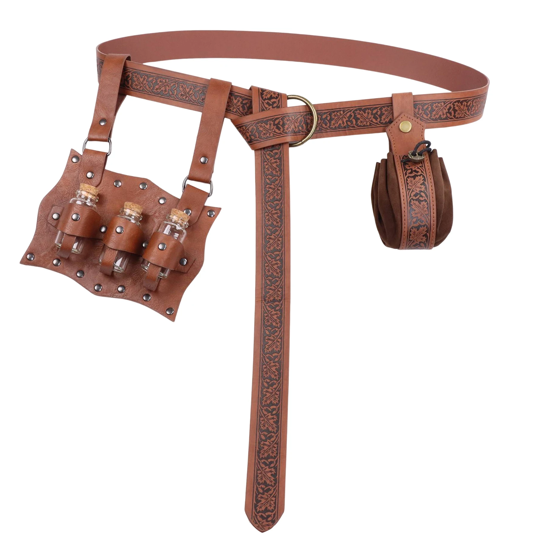 

Винтажная поясная сумка средневекового алхимика, косплей, эльфийский лист, винтажный рельефный пояс, юбка, клипса, ведьма, волшебная бутылка, Хэллоуин, косплей