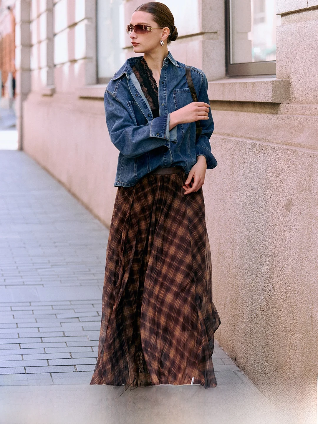 

Luna7xi Retro Washed Denim Shirt Jacket Women's Turn-down Collar Long Sleeve Loose Lazy Style Versatile Jacket Top