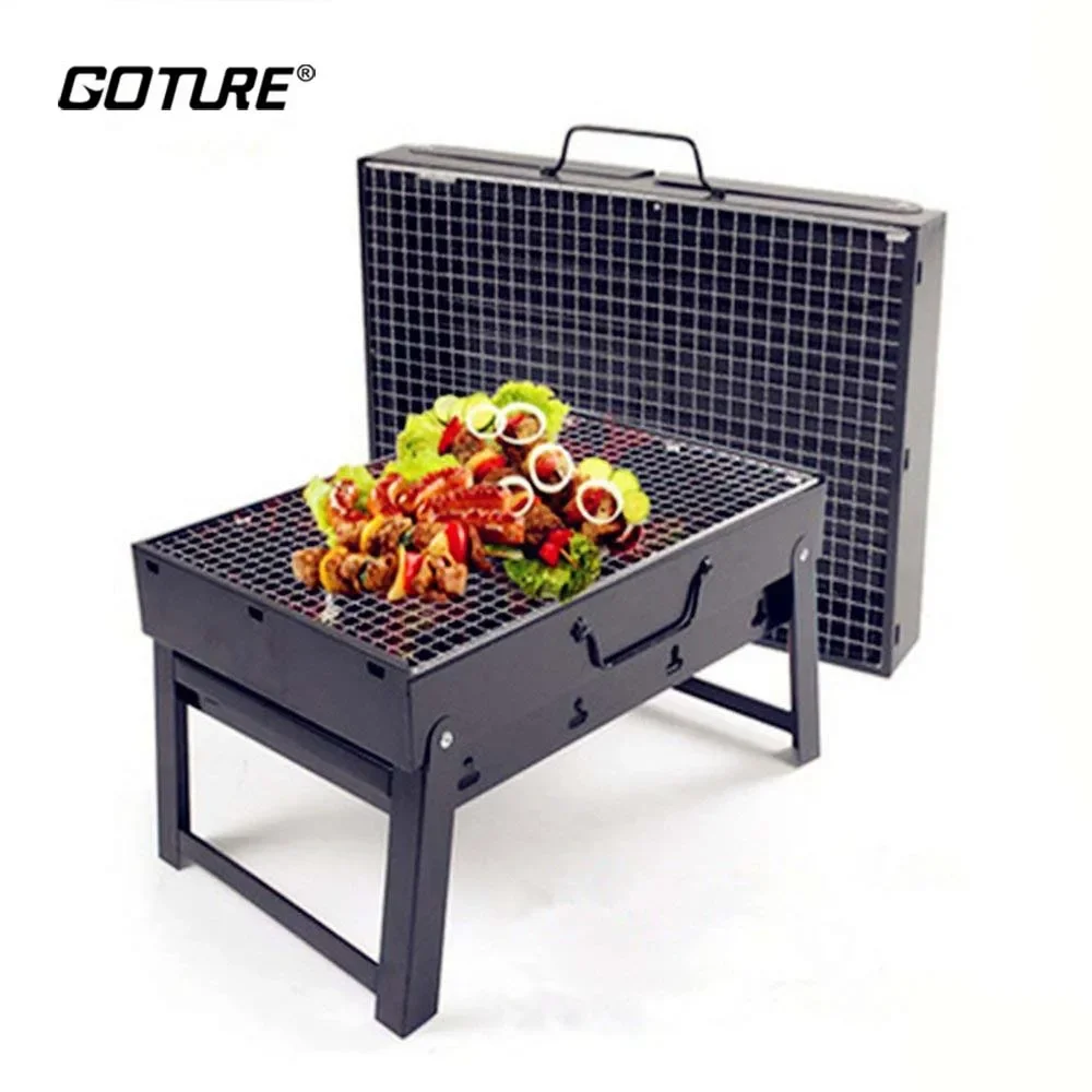 

Goture Barbecue Charcoal Grill Foldable BBQ Grill Stainless Steel Wood Burning Stoves Outdoor Camping Cooking Tool for Picnic