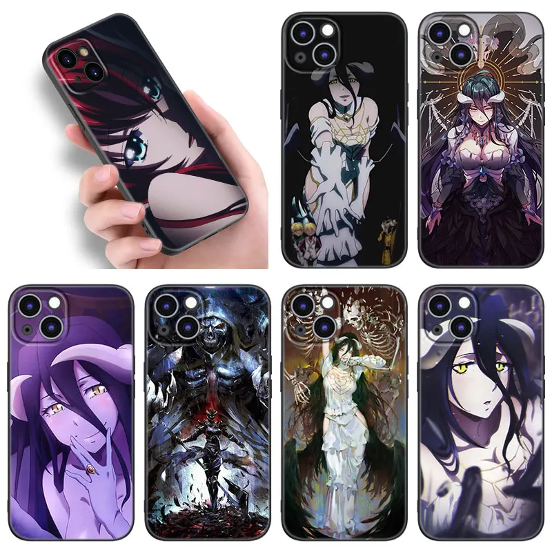 Anime Albedo Overlord Phone Case For Apple iPhone 12 13 Mini 11 14 Pro XS Max 6S 6 7 8 Plus 5S X XR SE 2020 2022 TPU Black Cover