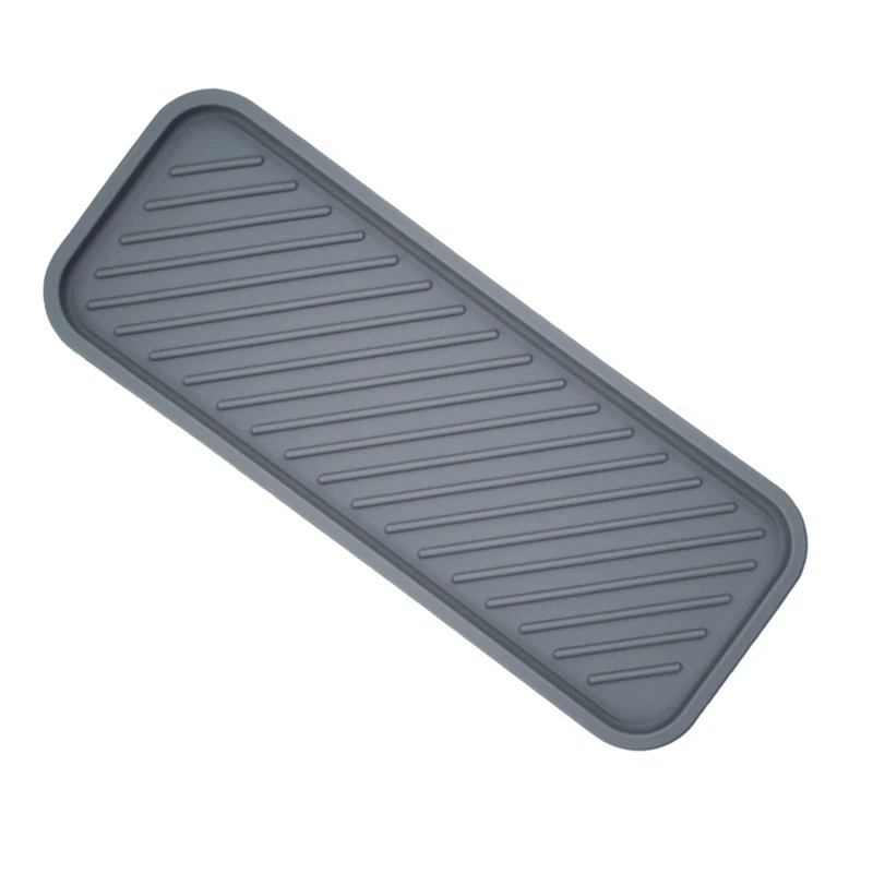2Pcs Silicone Drain Tray Bathroom Organiser Drain Tray For Sinks,Kitchen Drain Pad Cutlery Cup Tray