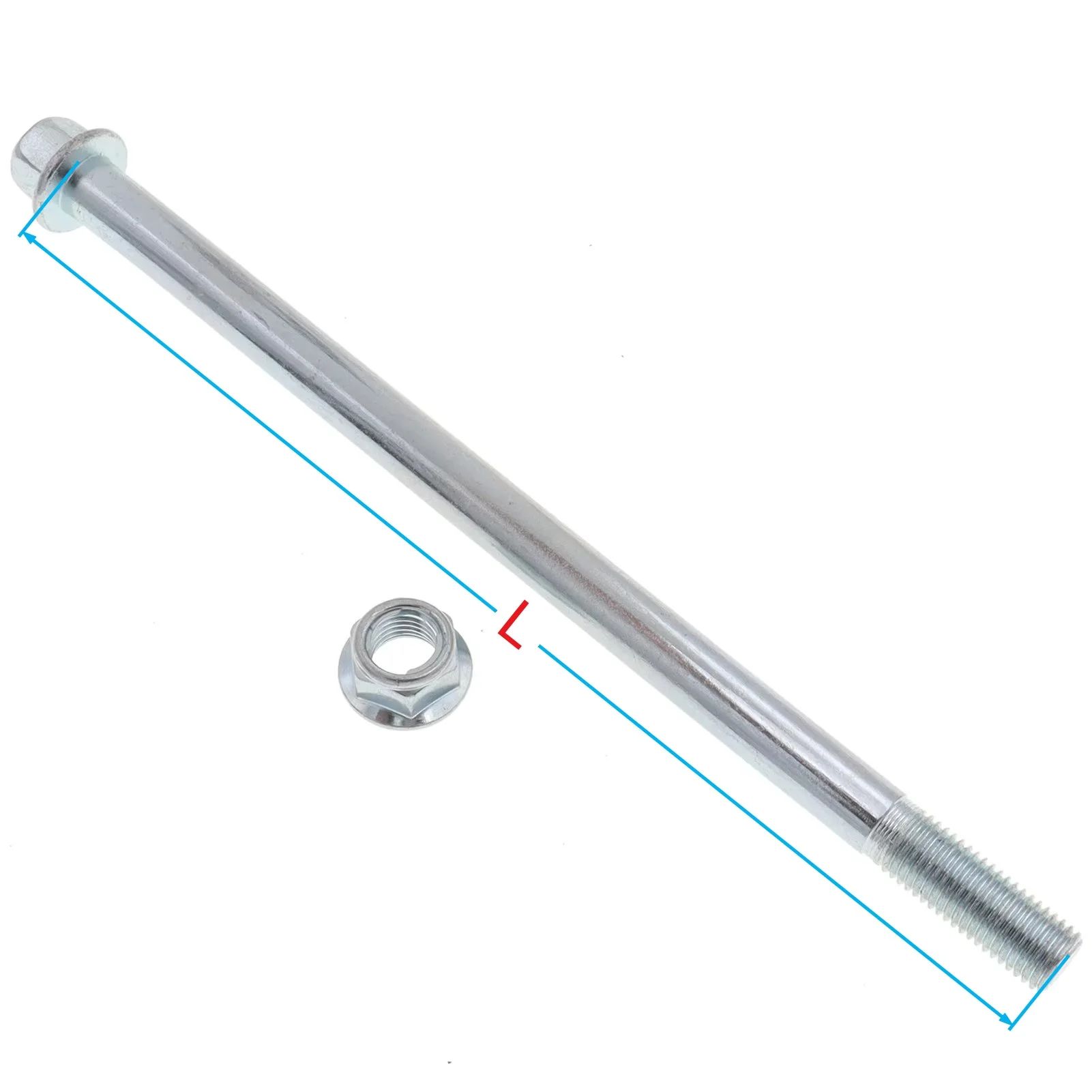 GB5787 M10x1.25 165 170 175 180 190 195mm Grade 8.8 Galvanized Hexagonal Flange Bolts Screws Belt Pad Partial Thread Axle