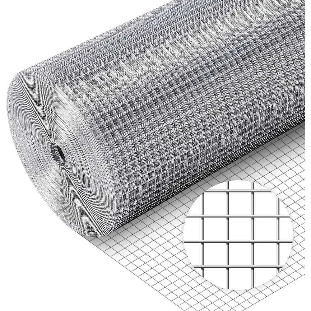 

Hardware Cloth 1/2'' 48'' X 100',19 Gauge Chicken Wire Mesh Fence Double Layer Galvanized, Welded Metal Wire Fence Mesh Roll for