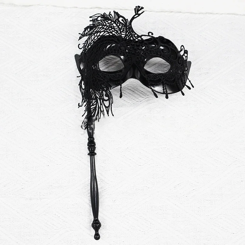 Lace Handheld Stick Mask Venetian Masquerade Masks For Women Mardi Gras Carnival Party Costumes Accessory