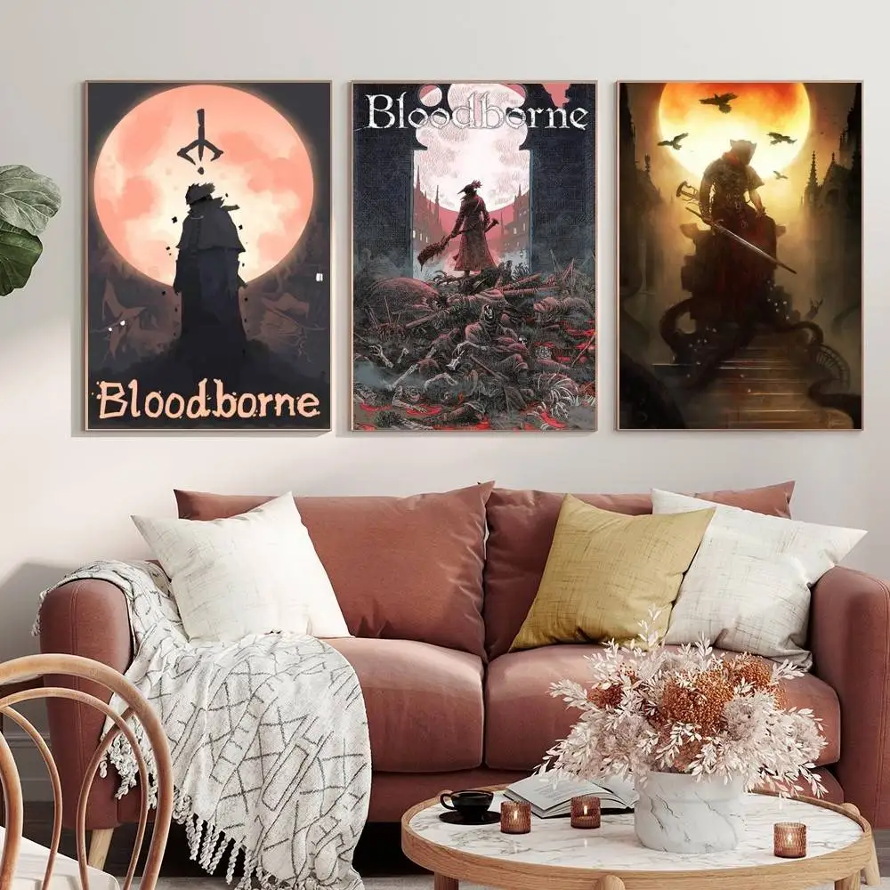 Classic B-BloodborneS Video Game Poster Canvas Painting For Living Room Home Decor Poster Fans Gifts-unframed Poster Waterproof