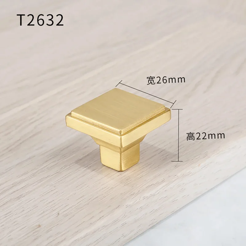 Nordic Light Luxury Brass Cabinet Handle Modern Simple Wardrobe Drawer Pull Hardware 6